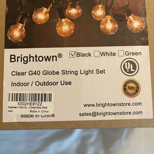 Brightown Patio String Lights with Black Cords